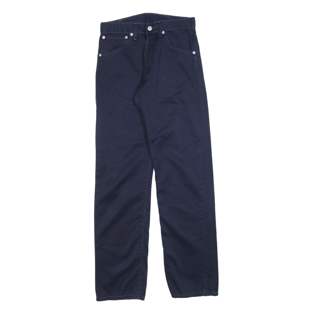 LEVI'S Mens Cotton Blend Navy Blue Regular Straight Trousers W29 L32 Classic Fit