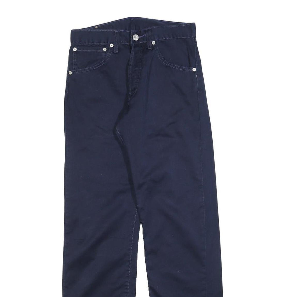 LEVI'S Mens Cotton Blend Navy Blue Regular Straight Trousers W29 L32 Classic Fit