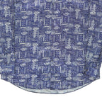 Mens Blue Printed Casual Shirt 3XL Lightweight Polyester Blend Relaxed Fit
