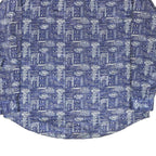 Mens Blue Printed Casual Shirt 3XL Lightweight Polyester Blend Relaxed Fit