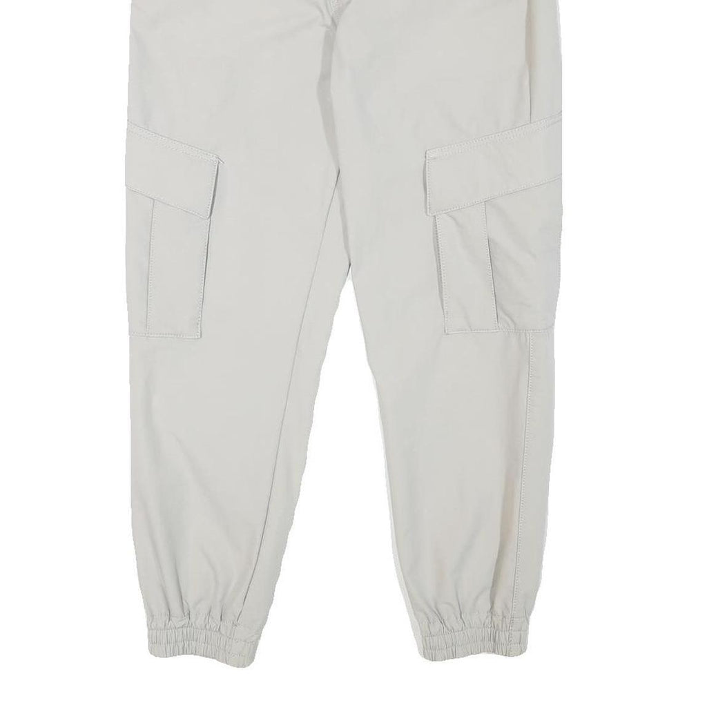 ZARA Mens Polyester Blend Light Grey Relaxed Cargo Jogger Trousers W30 L27