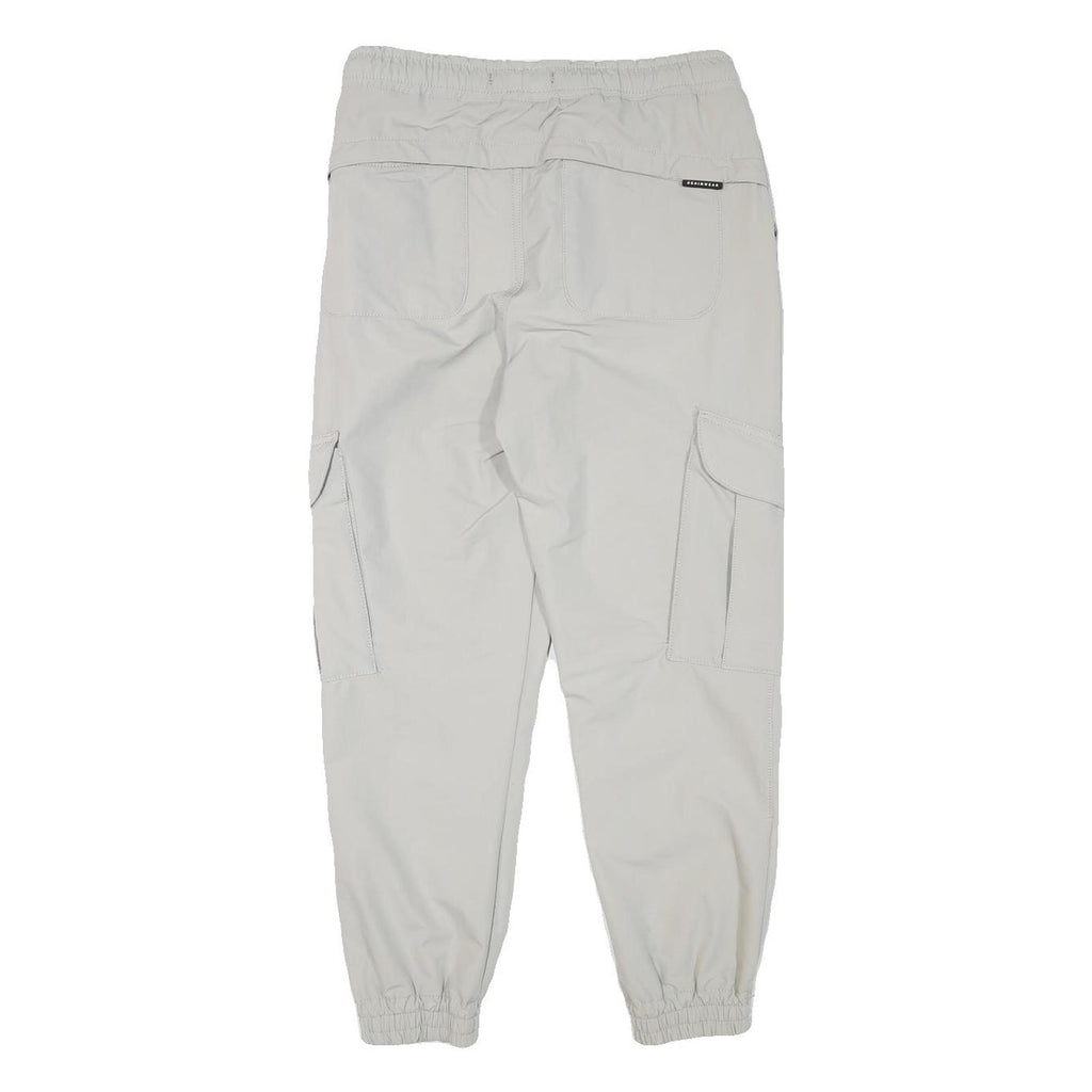 ZARA Mens Polyester Blend Light Grey Relaxed Cargo Jogger Trousers W30 L27