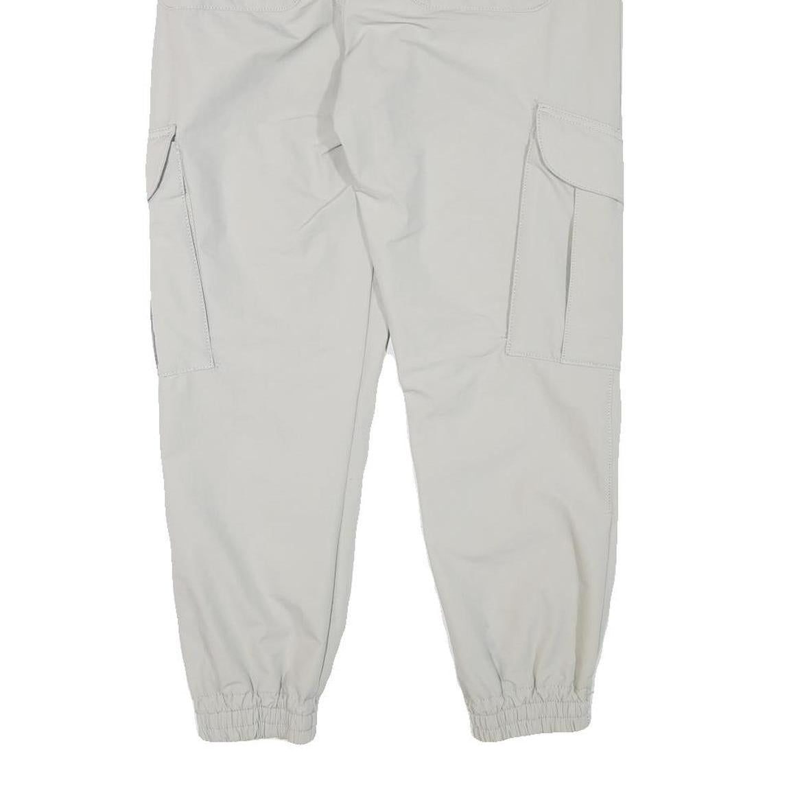 ZARA Mens Polyester Blend Light Grey Relaxed Cargo Jogger Trousers W30 L27