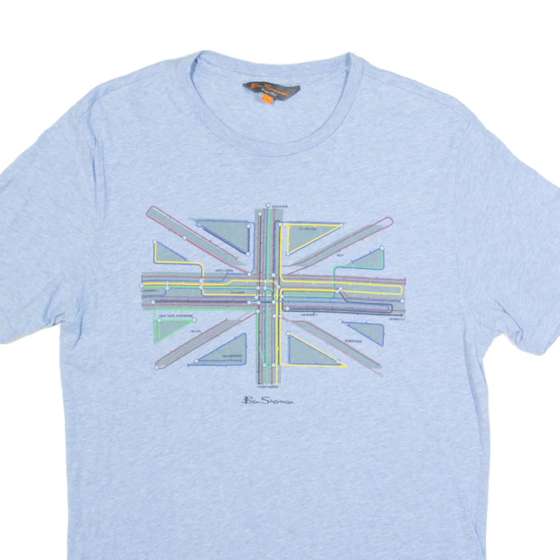 BEN SHERMAN Mens T-Shirt Blue XS
