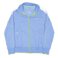 NIKE Womens Blue & White Track Jacket L Polyester Blend Zip Sportswear Active