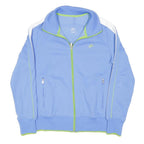 NIKE Womens Blue & White Track Jacket L Polyester Blend Zip Sportswear Active