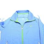 NIKE Womens Blue & White Track Jacket L Polyester Blend Zip Sportswear Active