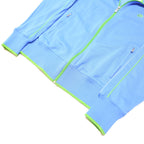 NIKE Womens Blue & White Track Jacket L Polyester Blend Zip Sportswear Active