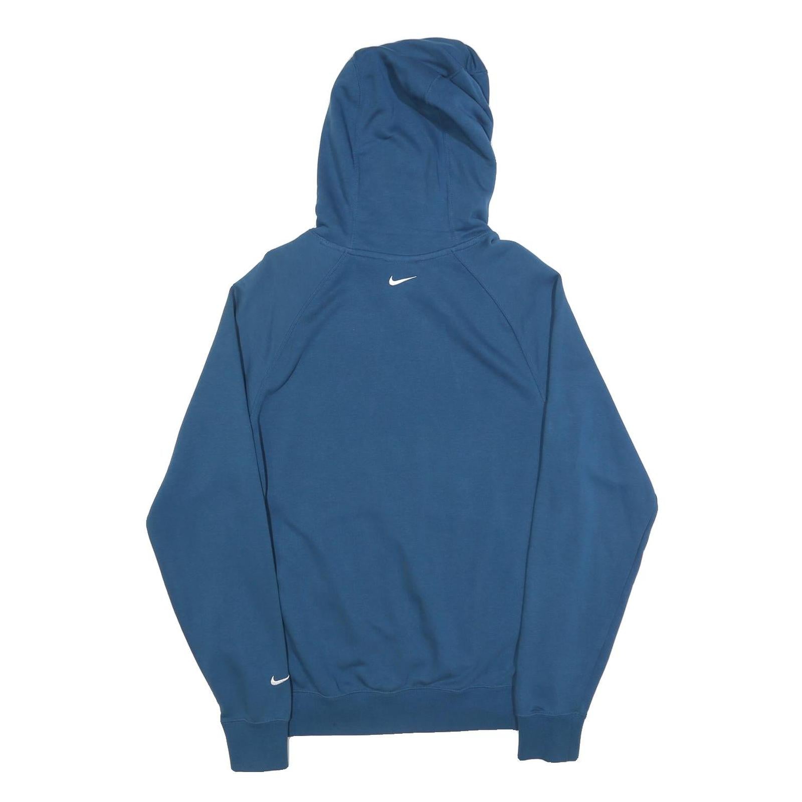 NIKE Mens Blue Hoodie S Cotton Blend Pullover Sports Casual