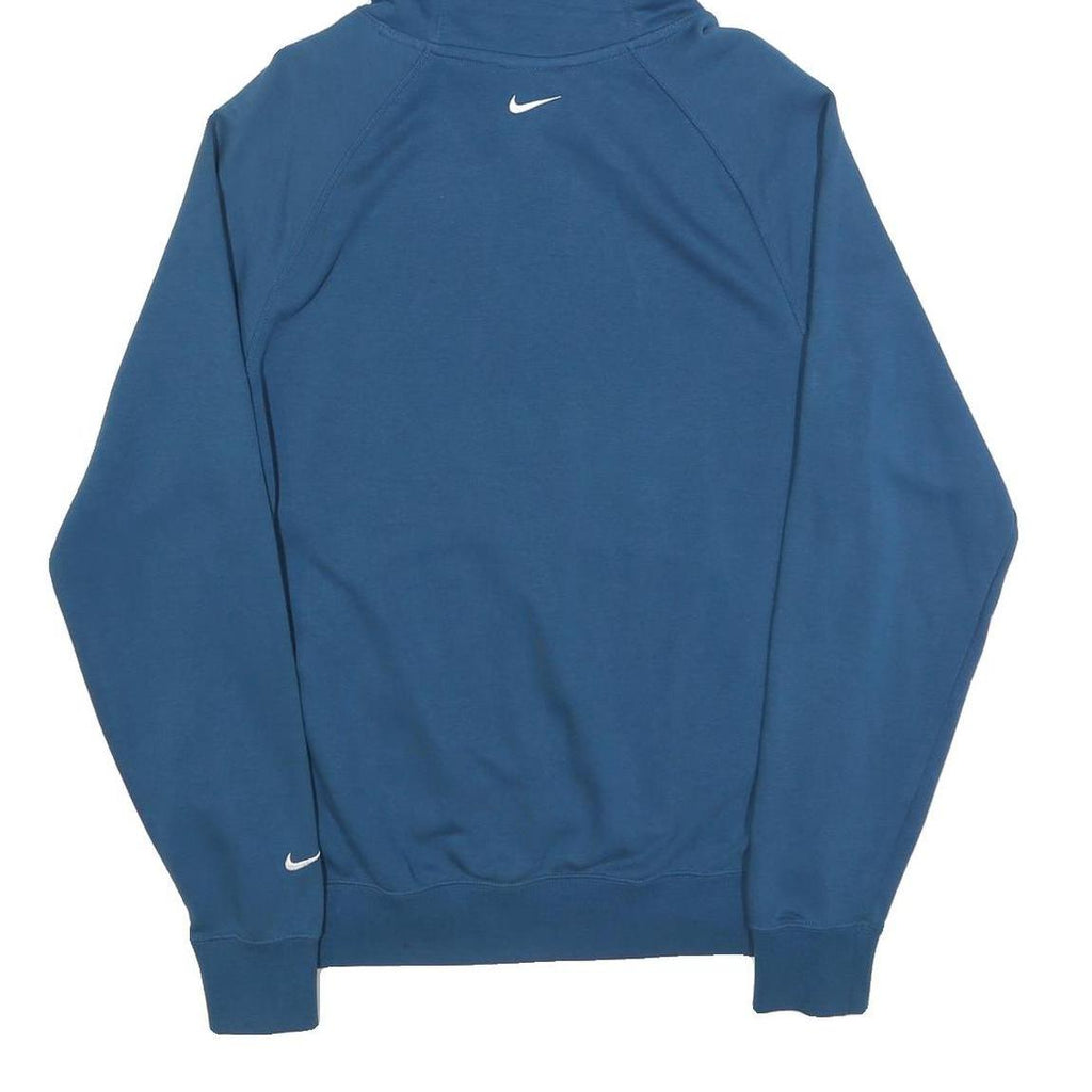 NIKE Mens Blue Hoodie S Cotton Blend Pullover Sports Casual