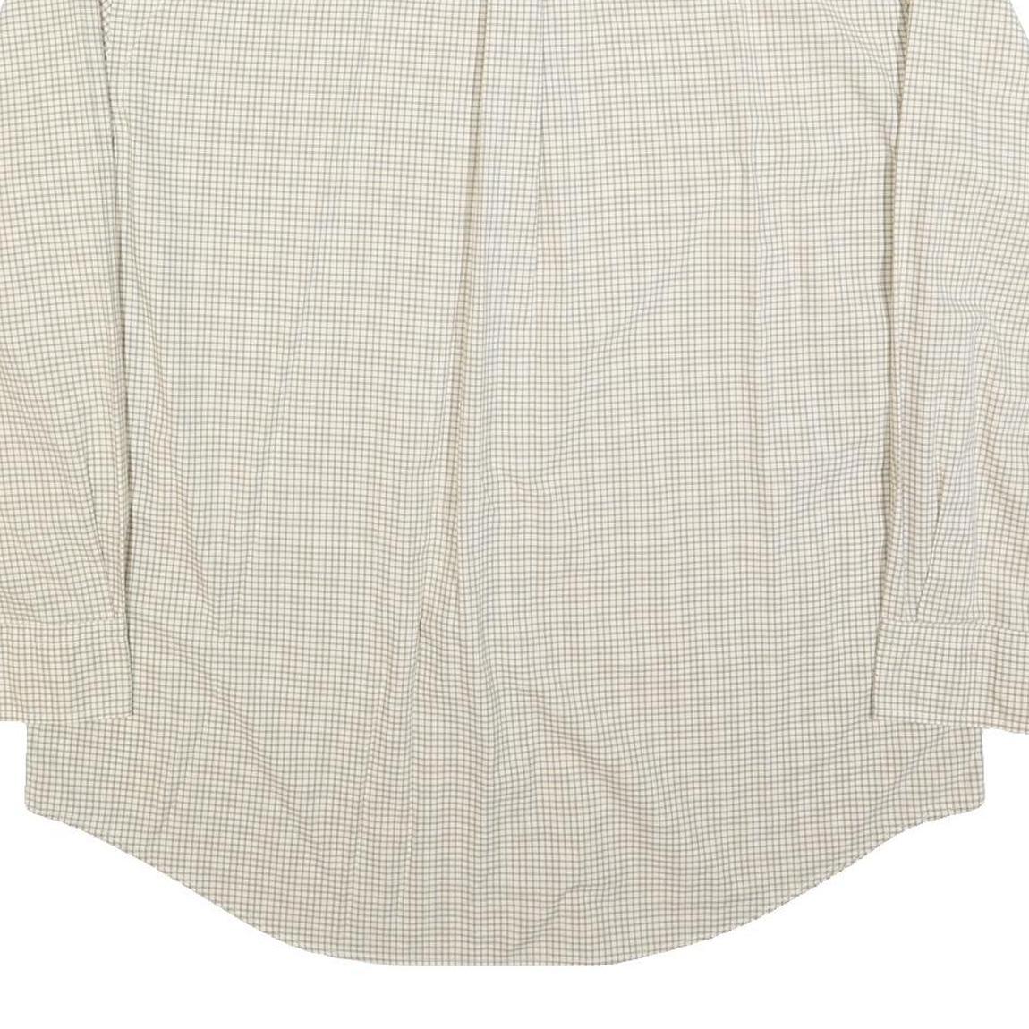 NAUTICA Mens Beige & Brown Check Shirt XL Button Down Cotton Blend Long Sleeve