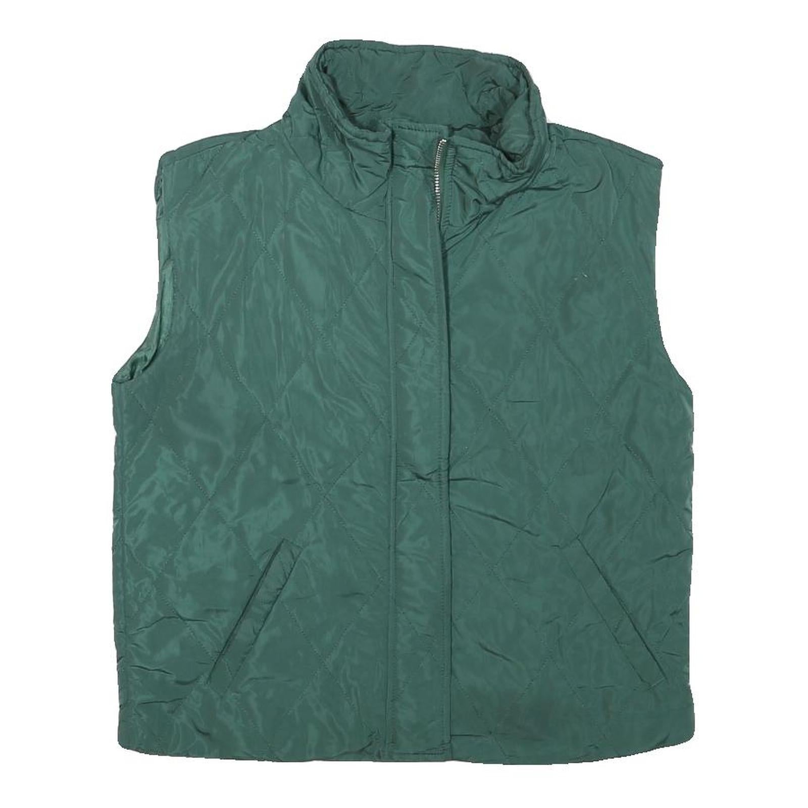 SUPERDOWN Womens Green Quilted Zip Jacket XS Polyester Blend Sleeveless