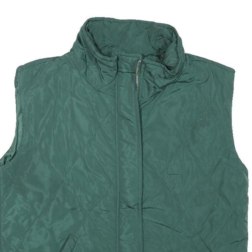 SUPERDOWN Womens Green Quilted Zip Jacket XS Polyester Blend Sleeveless