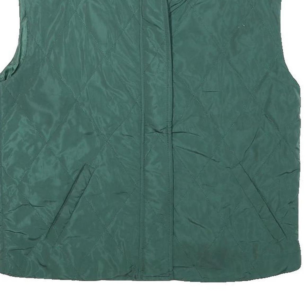SUPERDOWN Womens Green Quilted Zip Jacket XS Polyester Blend Sleeveless