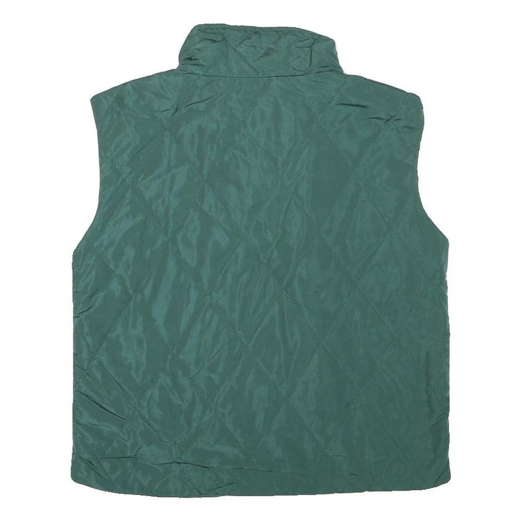 SUPERDOWN Womens Green Quilted Zip Jacket XS Polyester Blend Sleeveless