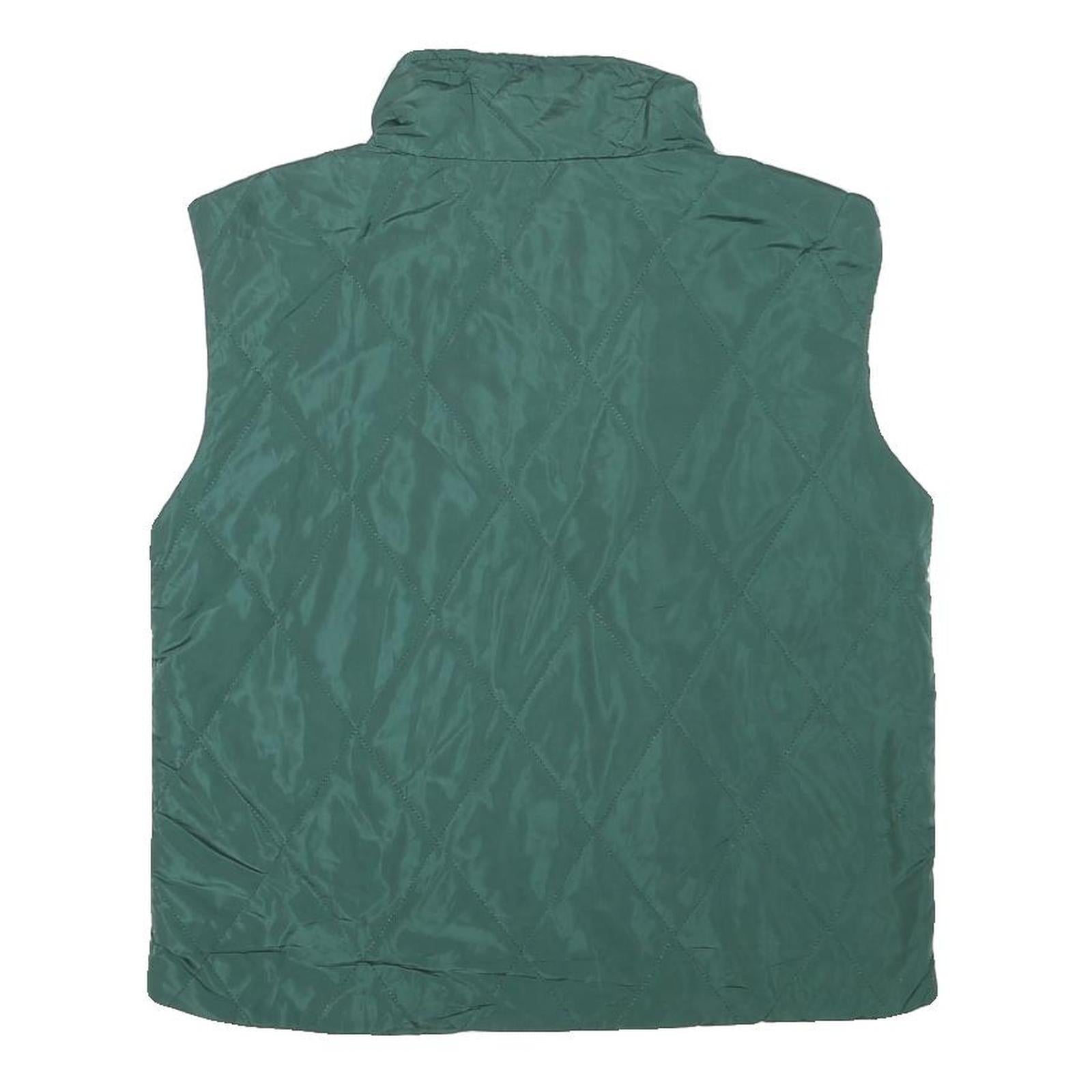 SUPERDOWN Womens Green Quilted Zip Jacket XS Polyester Blend Sleeveless