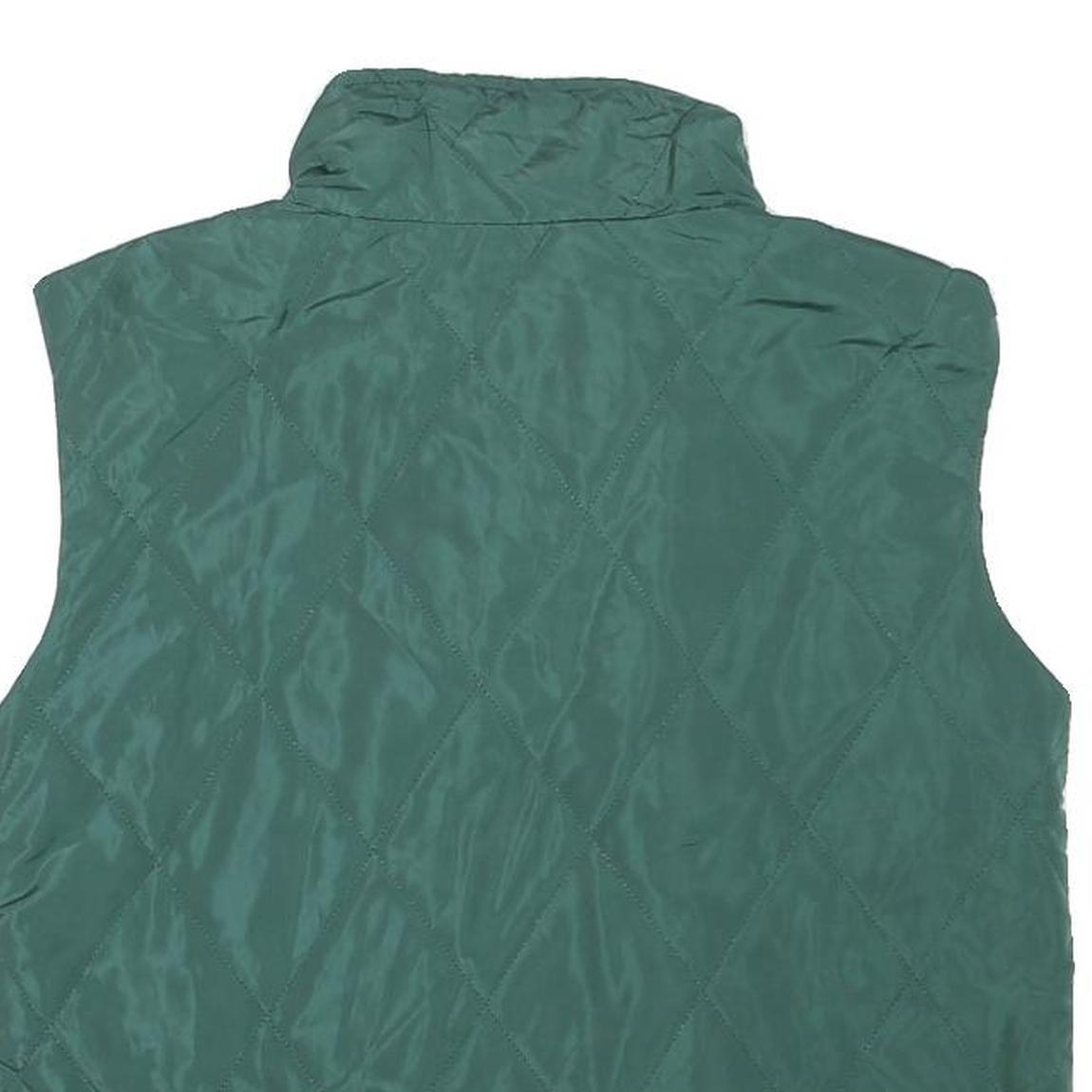 SUPERDOWN Womens Green Quilted Zip Jacket XS Polyester Blend Sleeveless