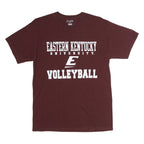 CHAMPION Mens Maroon Eastern Kentucky University Volleyball T-Shirt M Short