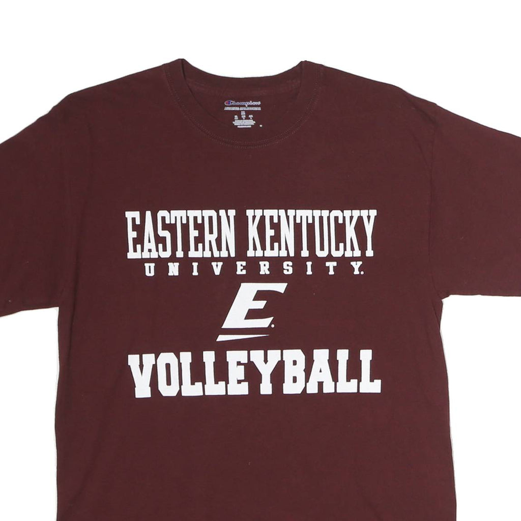 CHAMPION Mens Maroon Eastern Kentucky University Volleyball T-Shirt M Short