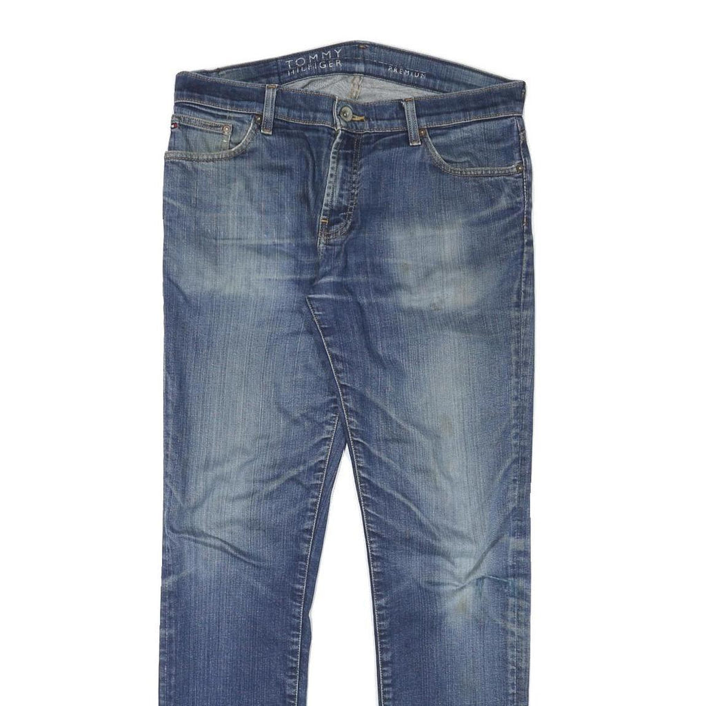 TOMMY HILFIGER Mens Jeans Blue Slim Skinny Denim Medium W34 L32 Classic Zip