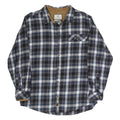 BUCK CAMP Mens Blue Black & White Checked Long Sleeve Shirt L Casual Cotton