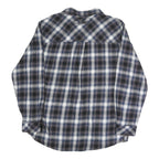 BUCK CAMP Mens Blue Black & White Checked Long Sleeve Shirt L Casual Cotton