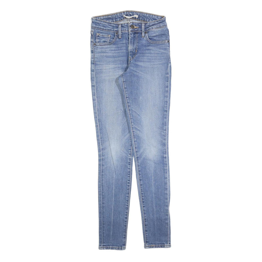 LEVI'S 721 Womens Jeans Blue Slim Skinny Denim Light W25 L29 Stretch Zip