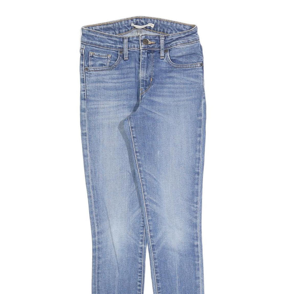 LEVI'S 721 Womens Jeans Blue Slim Skinny Denim Light W25 L29 Stretch Zip