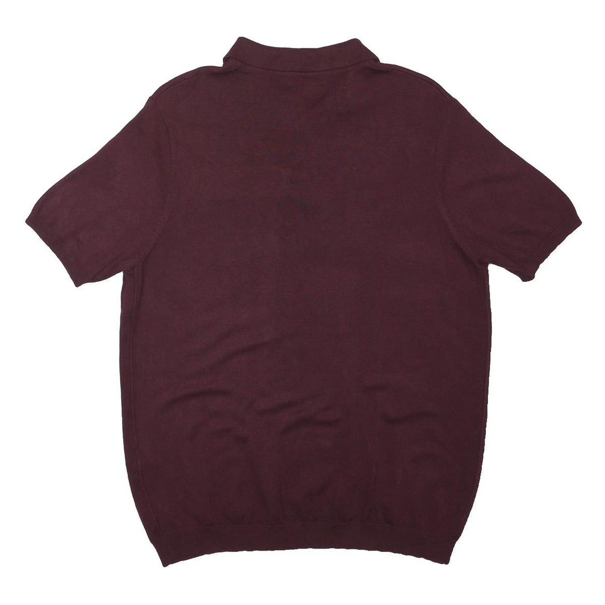 RIVER ISLAND Mens Maroon Short Sleeve Plain Polo Shirt L Cotton Casual