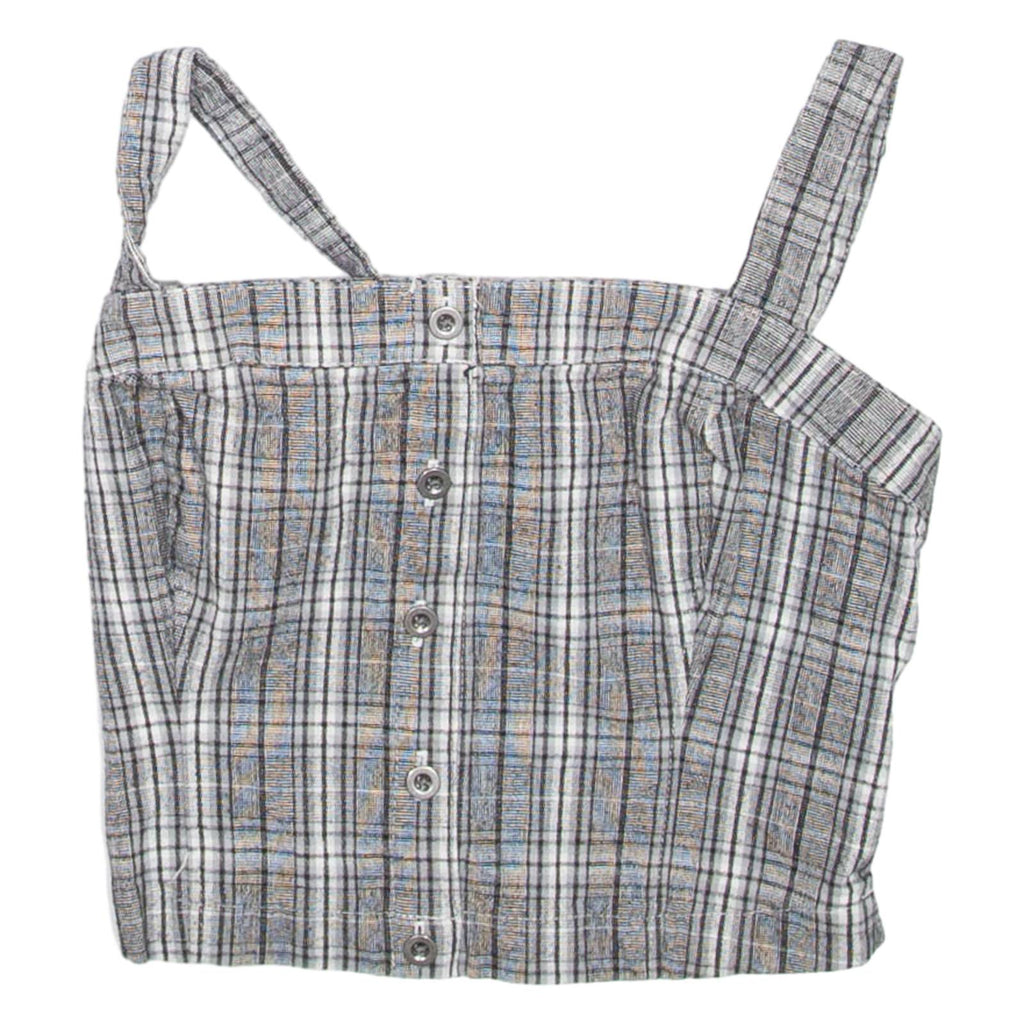 HOLLISTER Womens Cropped Vest Black Check XS