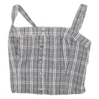HOLLISTER Womens Cropped Vest Black Check XS