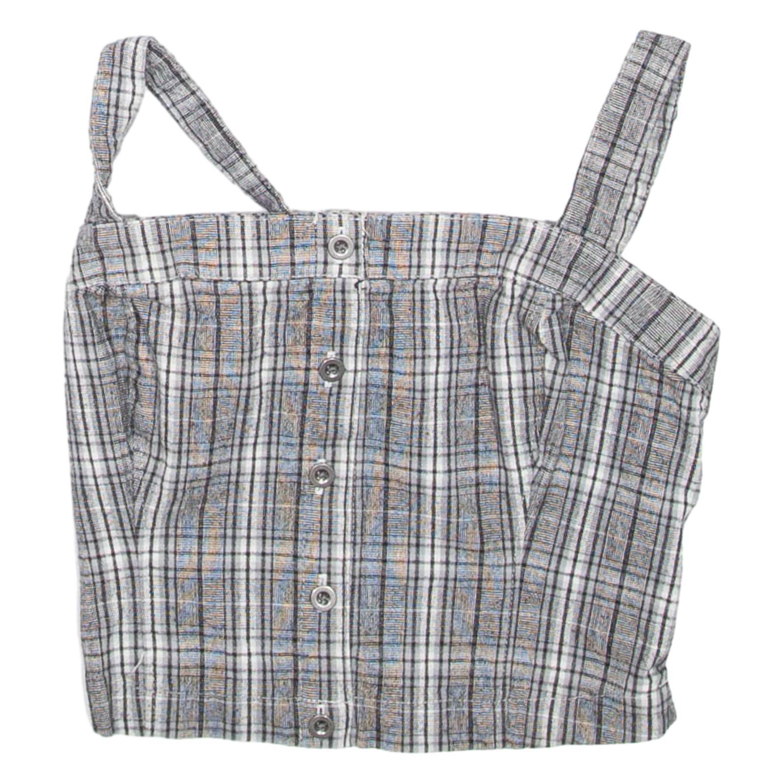 HOLLISTER Womens Cropped Vest Black Check XS
