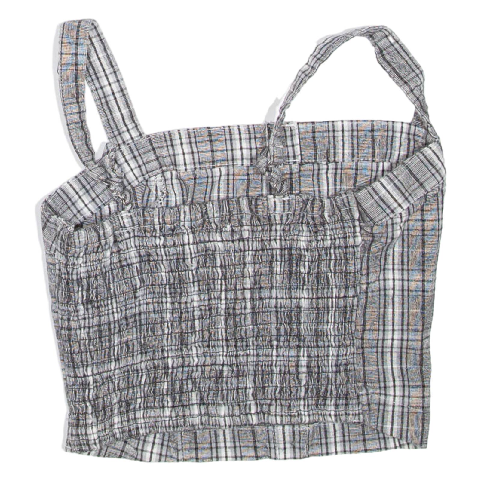 HOLLISTER Womens Cropped Vest Black Check XS