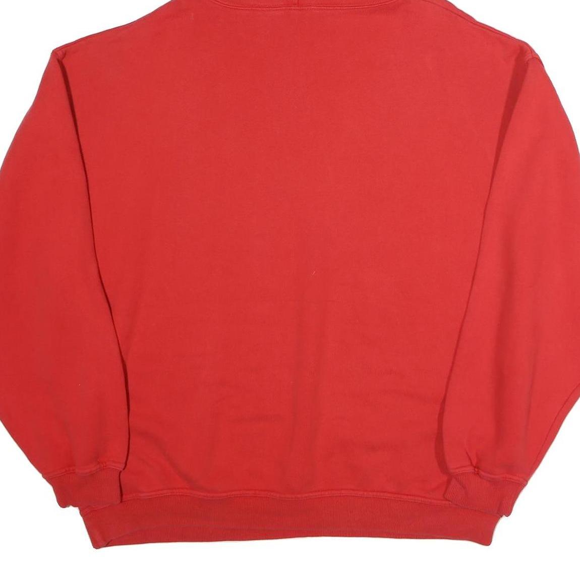 FILA Mens Red Cotton Hoodie L Pullover Logo Sweatshirt Casual