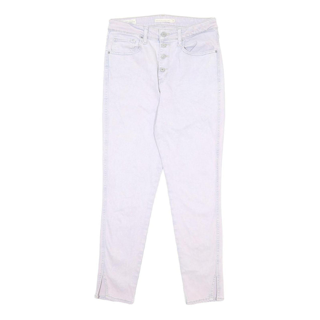 LEVI'S 721 BIG E Womens Jeans White Regular Skinny Denim Medium W28 L26 Button