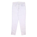 LEVI'S 721 BIG E Womens Jeans White Regular Skinny Denim Medium W28 L26 Button
