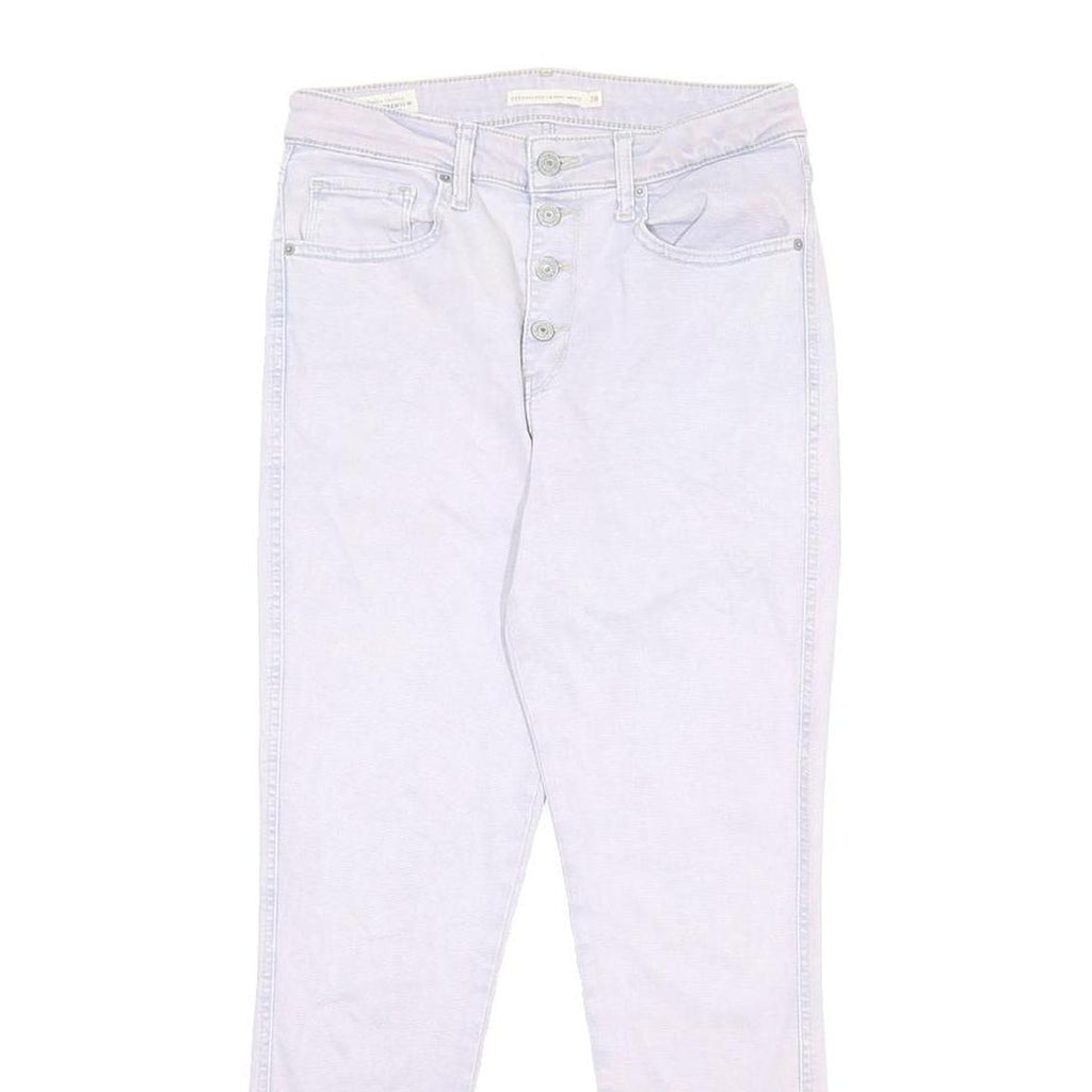 LEVI'S 721 BIG E Womens Jeans White Regular Skinny Denim Medium W28 L26 Button