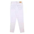 LEVI'S 721 BIG E Womens Jeans White Regular Skinny Denim Medium W28 L26 Button
