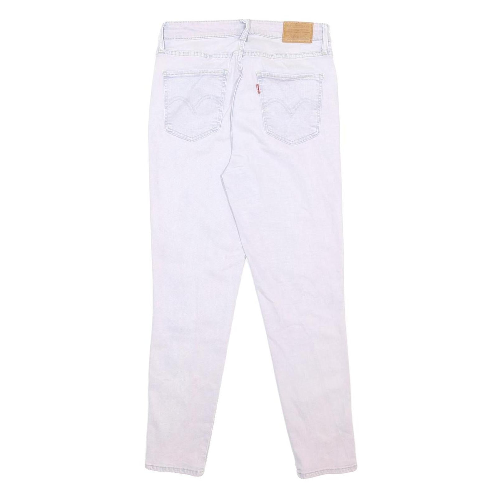 LEVI'S 721 BIG E Womens Jeans White Regular Skinny Denim Medium W28 L26 Button