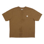 CARHARTT Mens Brown Pocket T-Shirt L Short Sleeve Crew Neck Cotton Blend Classic