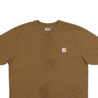 CARHARTT Mens Brown Pocket T-Shirt L Short Sleeve Crew Neck Cotton Blend Classic