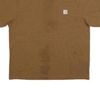 CARHARTT Mens Brown Pocket T-Shirt L Short Sleeve Crew Neck Cotton Blend Classic