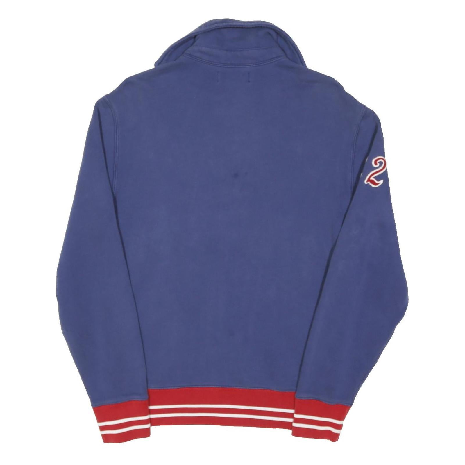 POLO RALPH LAUREN Mens Blue USA 1/4 Zip M Sweatshirt Cotton Blend Sporty Style