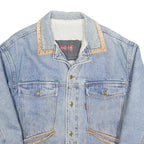 CARRERA Mens Blue Denim Button Jacket M Cotton Blend Plain Vintage Style Large