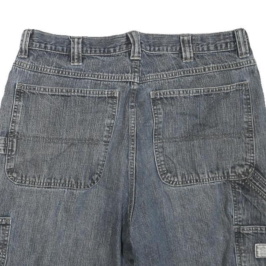 WRANGLER Mens Denim Blue Cargo Shorts L W36 Workwear Cotton Blend