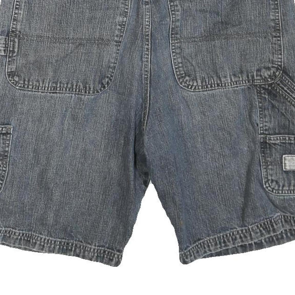 WRANGLER Mens Denim Blue Cargo Shorts L W36 Workwear Cotton Blend