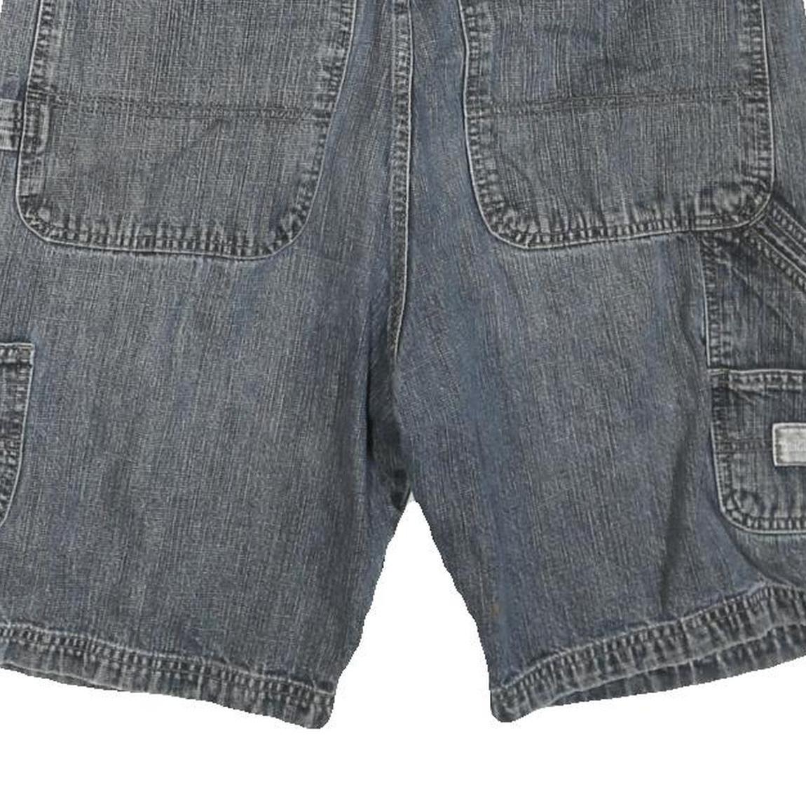 WRANGLER Mens Denim Blue Cargo Shorts L W36 Workwear Cotton Blend