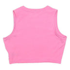 ADIDAS Womens Pink Crop Sleeveless Crew Neck Originals Print UK 10 Casual Top