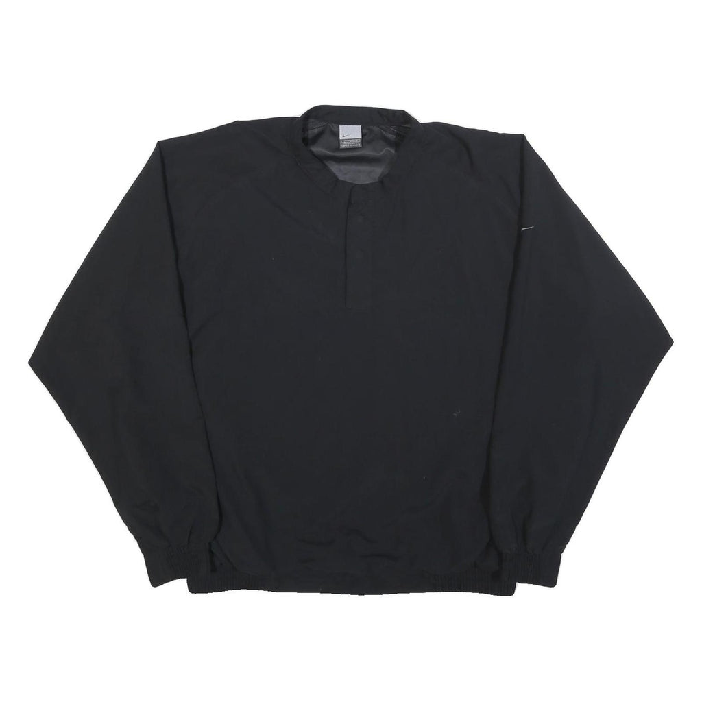 NIKE Mens Black Outdoor Jacket L Polyester Blend Zip Plain Sportswear