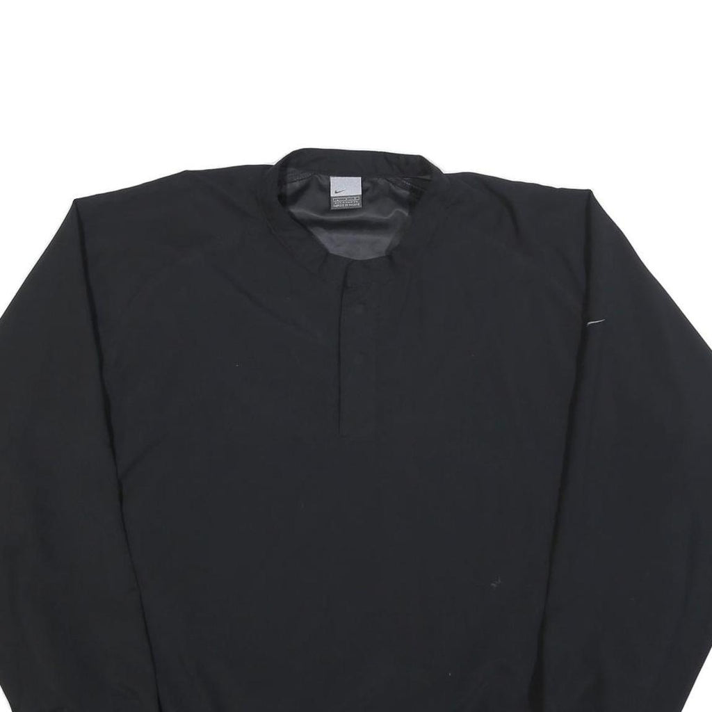 NIKE Mens Black Outdoor Jacket L Polyester Blend Zip Plain Sportswear